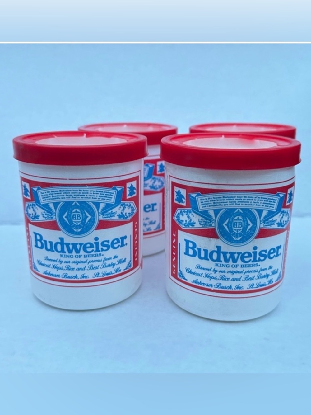 Budweiser styrofoam can koozies 80s lot 4